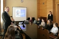 Domes priekšsēdātāja vietnieks Jānis Birks, uzrunāja skolēnu radošo darbu uzvarētājus